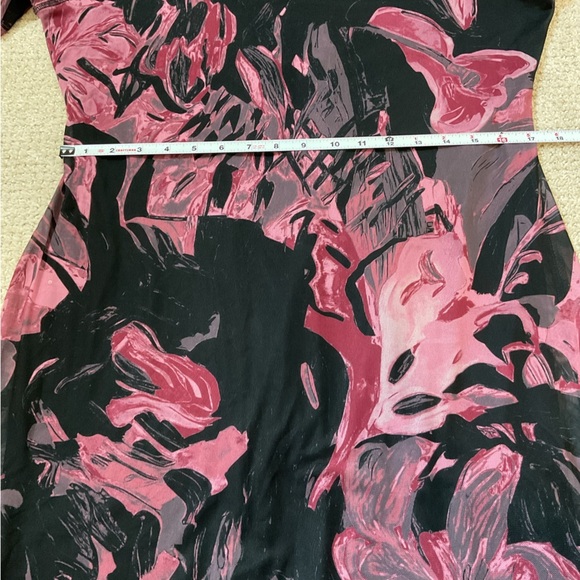 Prabal Gurung x RTR Abstract Floral Mesh Midi Dress Size XXL Pink Black - Picture 11 of 13
